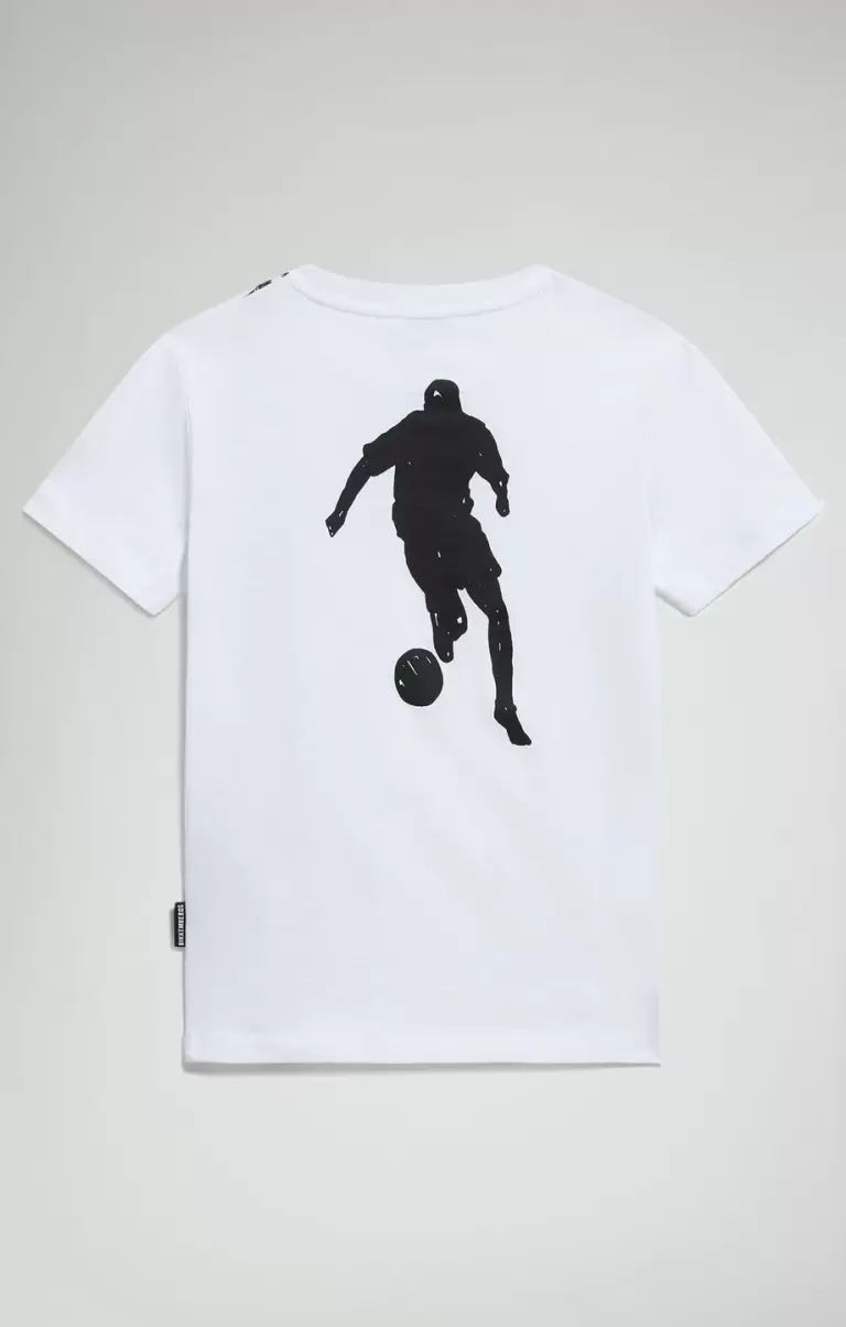 Boy's Print T-Shirt White Jacken Kind Bikkembergs - 1