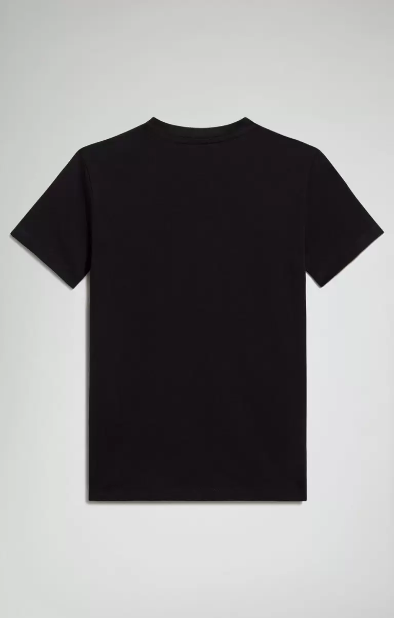 Kind Bikkembergs Black Boy's T-Shirt With Cartoon Print Jacken - 1