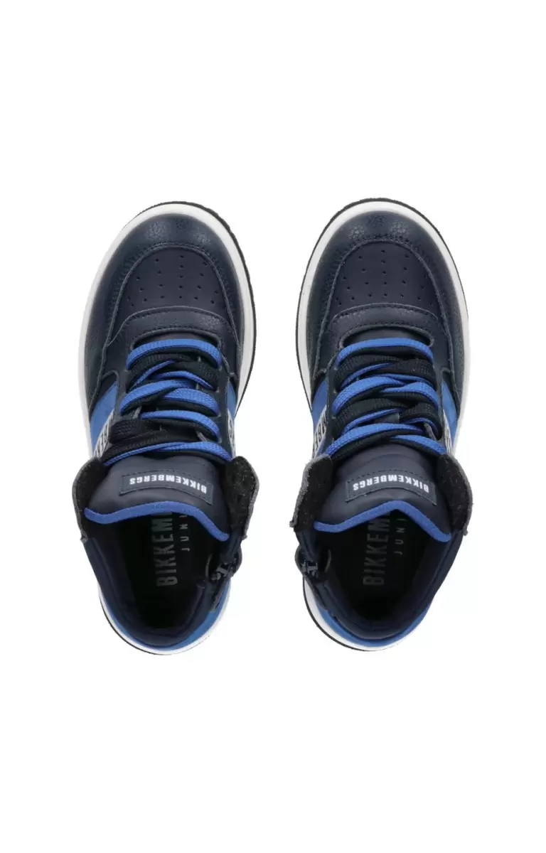 Bikkembergs Blue/Bluette Kids Shoes (4-6) Boy's 3167 Sneakers Cashmere-Lined Kind - 1