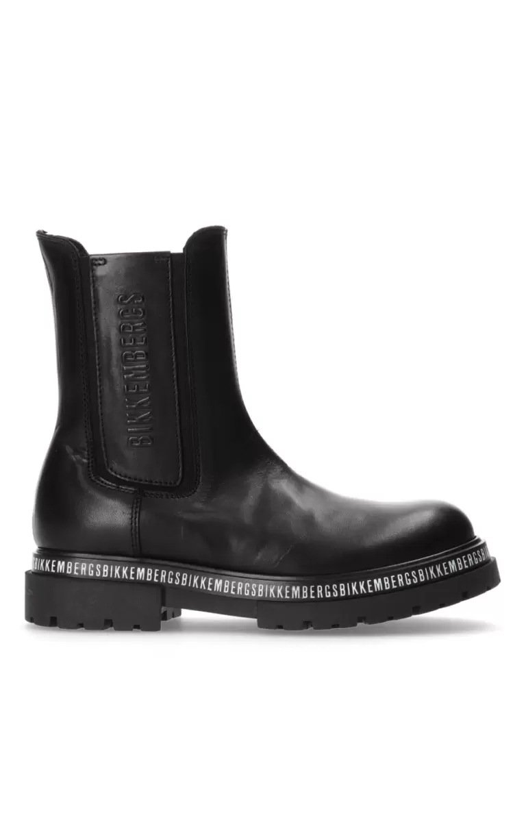 Kind Bikkembergs Boy's Ankle Boots With Logo - Kessy Junior Shoes (8-16) Black