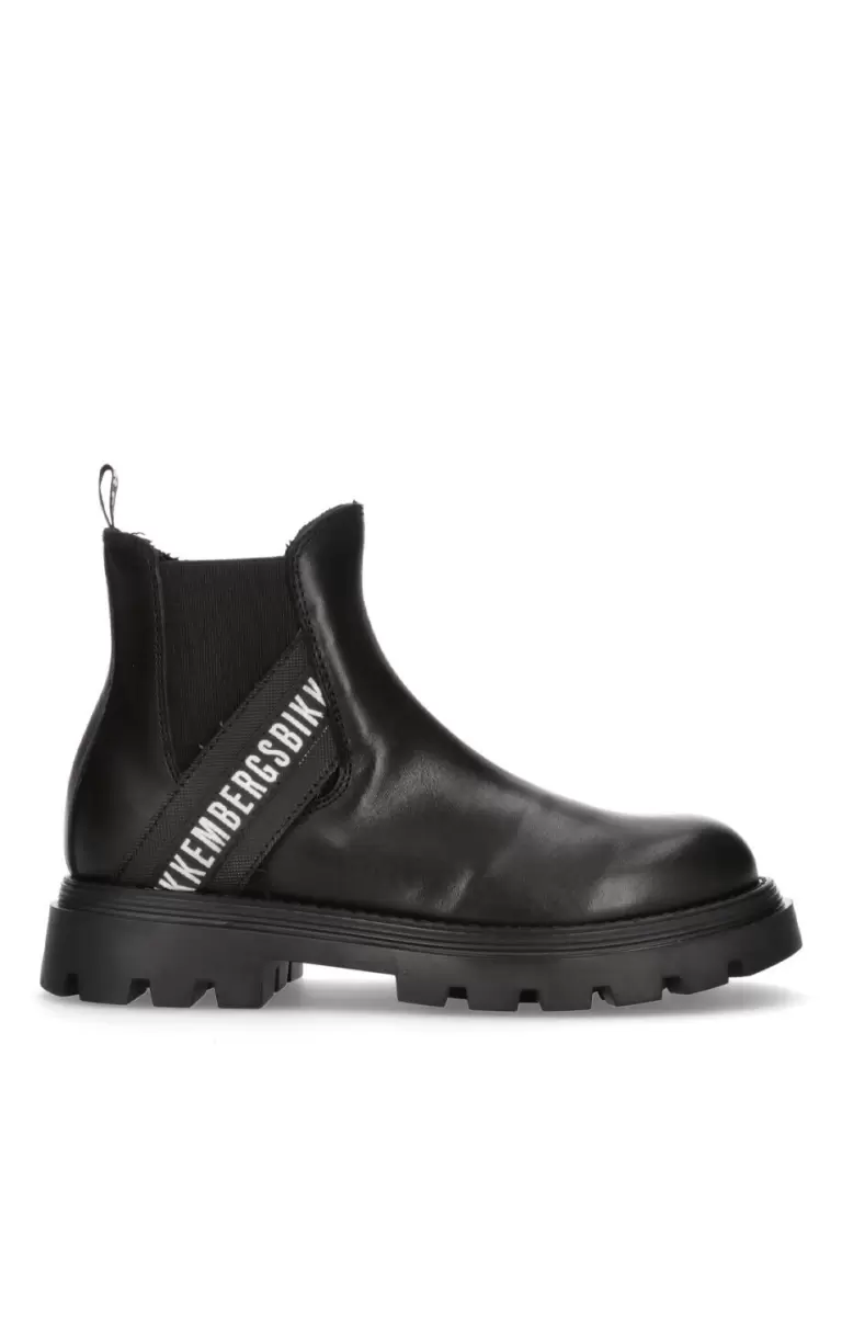 Boy's Boots 3113 Kind Junior Shoes (8-16) Black Bikkembergs