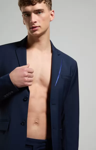 Bikkembergs Jacken & Blazer Mann Dress Blues Men's Jacket With Satin Detail