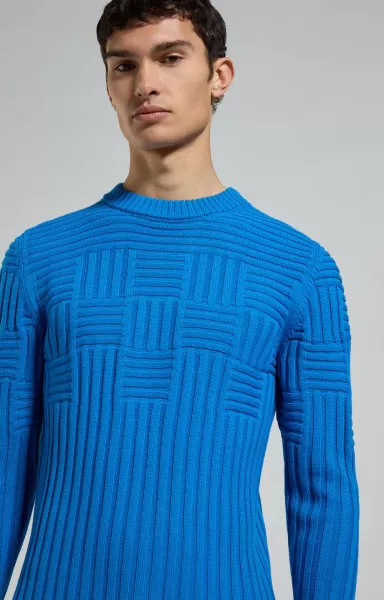 Strickwaren Mann Princess Blue Men's All-Over Knit Sweater Bikkembergs