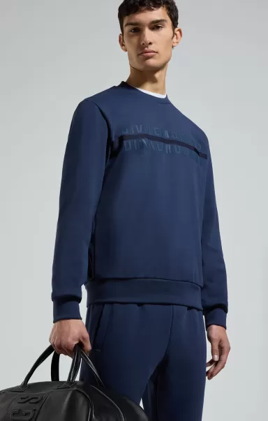 Trainingsanzüge Mann Men's Sweatshirt With Interrupted Logo Bikkembergs Dress Blues