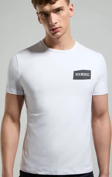 Mann T-Shirts Men's T-Shirt With Textured Detail White Bikkembergs