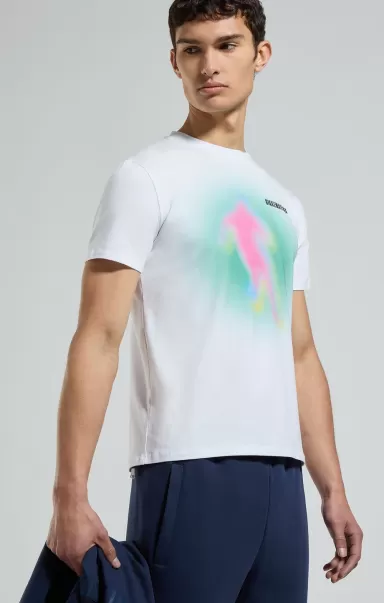 White Bikkembergs T-Shirts Mann Men's T-Shirt With Gamer Print