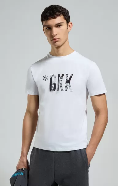 Mann Bikkembergs T-Shirts White Men's Print T-Shirt