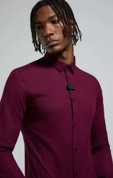 Men's Shirt With Tab Bikkembergs Mann Hemden Potent Purple