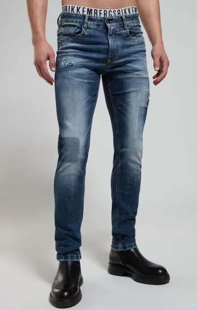 Men's Ripped Jeans Blue Denim Bikkembergs Mann Jeans