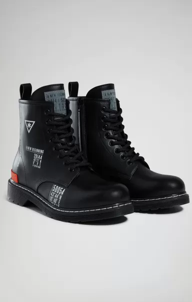 Black Stiefel Printed Ankle Boots – Comb Man Bikkembergs Mann