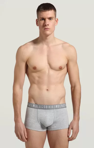 Bikkembergs Mann Grey Melange 2-Pack Men's Boxers In Stretch Cotton Boxershorts