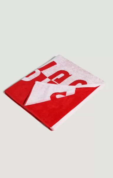 Bikkembergs Mann Strandtuch Red Beach Towel With Double Tape