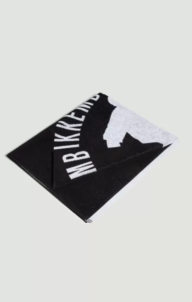 Bikkembergs Beach Towel - Player Print Mann Strandtuch Black