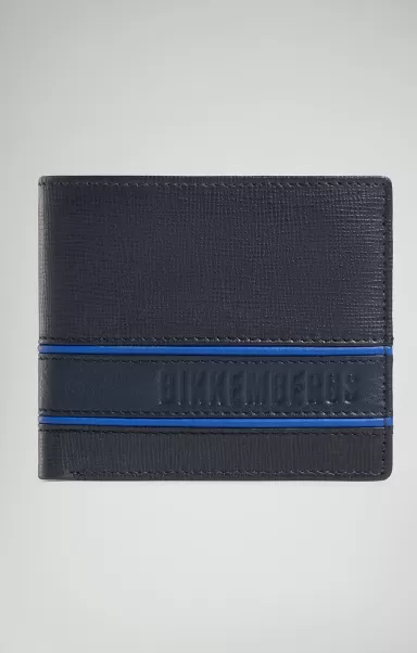 Bikkembergs Men's Wallet With Contrast Details Mann Blue Geldbörsen