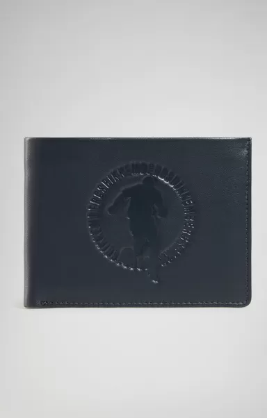 Blue Bikkembergs Men's Wallet With Embossed Logo Mann Geldbörsen