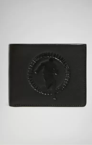 Black Men's Wallet With Embossed Logo Bikkembergs Geldbörsen Mann