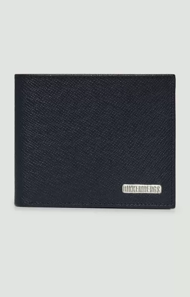 5-Card Mini Rfid Men's Wallet In Textured Leather Mann Bikkembergs Geldbörsen Navy