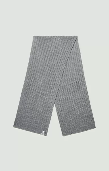 Schals Grey Bikkembergs Mann Ribbed Scarf With Tape 40X180 Cm
