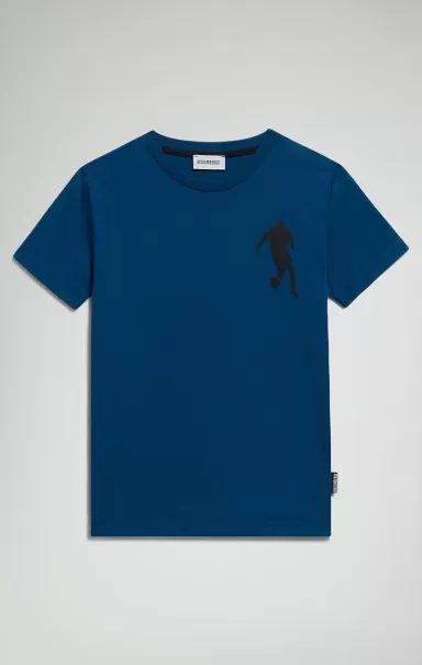 Sailor Blue Kind Boy's T-Shirt With Printed Front/Back T-Shirts Bikkembergs