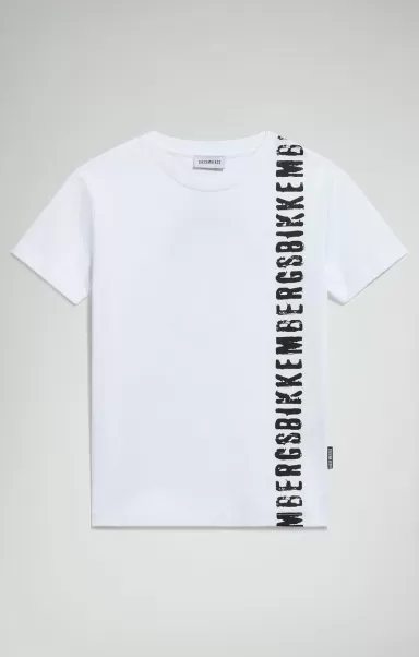 Boy's Print T-Shirt White Jacken Kind Bikkembergs