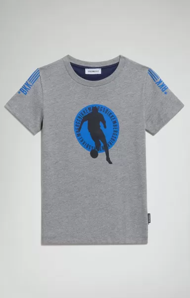 Kind Jacken Grey Melange Bikkembergs Boy's Print T-Shirt