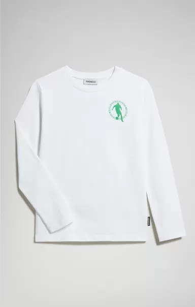 Bikkembergs White Jacken Boy's Long-Sleeve Print T-Shirt Kind